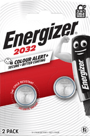 Pile bouton Energizer CR2032 lithium 3 volts, 2 pièces.