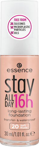 essence cosmetics Make-up stay ALL DAY 16h fond de teint longue tenue Soft Nude 20, 30 ml