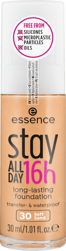 essence cosmetics Make-up stay ALL DAY 16h fond de teint longue durée Soft Sand 30, 30 ml