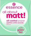 essence cosmetics Papier matifiant tout sur le mat ! papier de contrôle de l'huile, 50 pièces