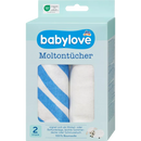 Lingettes Babylove Molton, rayées/unies, lot de 2