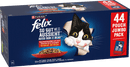 Felix Natvoer voor katten, diverse smaken van het platteland met rund, kip, eend en lam in gelei, multipack (44 x 85 g), 3,74 kg