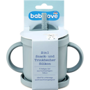 babylove 2in1 snack- en drinkbeker silicone blauw, 1 st