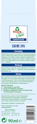 Frosch Scent Sticks Parfum d'ambiance Crème Spa, 90 ml