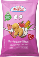 FruchtBar Kindersnack Knapperige Leeuwen Zoete Aardappel Appel Kokos Mais vanaf 1 jaar, 30 g