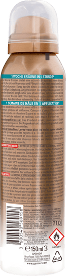 Garnier Ambre Solaire Spray autobronzant bronzant naturel, 150 ml