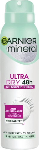 Garnier Mineral Deo Spray Anti-transpirant Minéral Ultra Sec 48h, 150 ml
