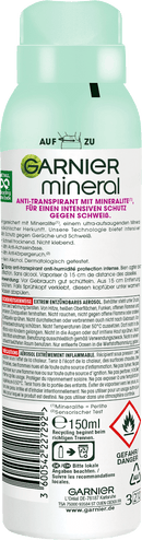 Garnier Mineral Deo Spray Anti-transpirant Minéral Ultra Sec 48h, 150 ml