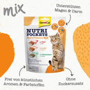 GimCat Kattensnacks met rundvlees, zalm en kattenkruid, Nutri Pockets mout-vitaminemix, 150 g