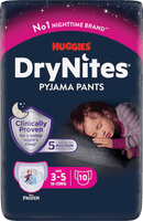 Pantalon de pyjama pour filles DryNites 3-5 ans, 10 pièces