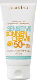 Jean&amp;Len Crème solaire visage, sensible, SPF 50+, 50 ml