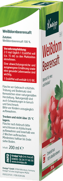 Kneipp Meidoornbessensap voor hart en bloedsomloop, 200 ml