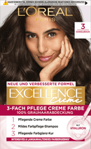 L'ORÉAL PARIS EXCELLENCE CREME Coloration châtain foncé 3, 1 pièce
