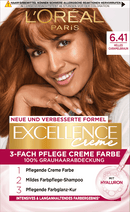 L'ORÉAL PARIS EXCELLENCE CREME Coloration cheveux châtain clair caramel 6.41, 1 pc.