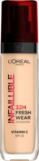 L'ORÉAL PARiS Foundation Infaillible 32h Fresh Wear 100 Linen, SPF 25, 30 ml