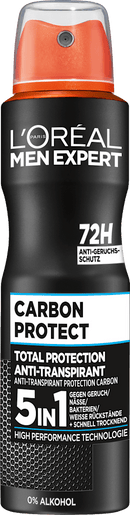 L'ORÉAL PARiS MEN EXPERT Antitranspirant deospray Carbon Protect 5-in-1, 150 ml