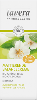 Lavera Crème de jour matifiante équilibrante au thé vert, 50 ml