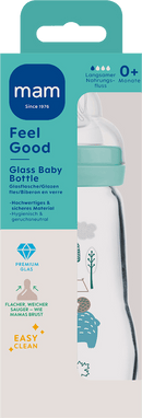 MAM Biberon en verre Feel Good Elements vert, 260 ml, 1 pièce