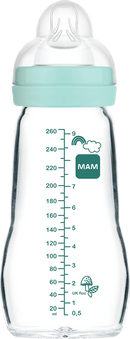MAM Biberon en verre Feel Good Elements vert, 260 ml, 1 pièce