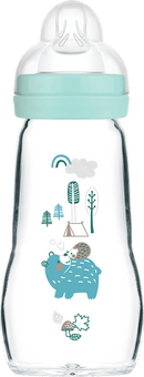 MAM Biberon en verre Feel Good Elements vert, 260 ml, 1 pièce