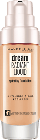 Maybelline New York Makeup Dream Radiant Fluid 41 Warm Beige, 30 ml