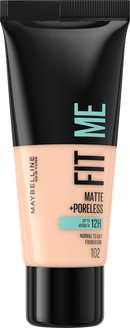 Maybelline New York Makeup Fit Me Matte &amp; Poreless 102 Ivoire clair, 30 ml