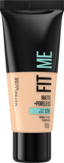 Maybelline New York Makeup Fit Me Matte &amp; Poreless 105 Ivoire naturel, 30 ml