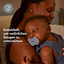 Medela Sucette Soft Silicone, bleu clair/uni, 0-6 mois, 2 pièces
