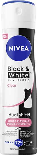 NIVEA Deo Spray Anti-transpirant Noir &amp; Blanc Invisible, 150 ml