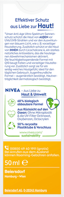 NIVEA SUN Crème Solaire Visage, Anti-Âge, SPF50, 50 ml