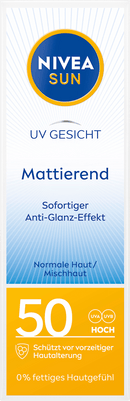 NIVEA SUN Zonnebrandcrème voor het gezicht, matterend, SPF 50, 50 ml