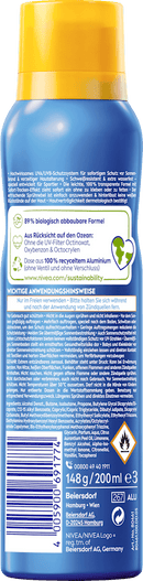 NIVEA SUN Zonnenspray in spuitbus UV Dry Protect Sport, SPF 50, 200 ml
