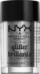 NYX PROFESSIONAL MAKEUP Face and Body Glitter zilver 10, 2,5 g