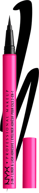 NYX PROFESSIONAL MAKEUP Kit Faux Cils (1 paire) &amp; Eyeliner Frange Auto-Adhésive Glam, 1 pièce.