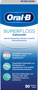 Oral-B Fil dentaire Superfloss ciré, 50 pièces.