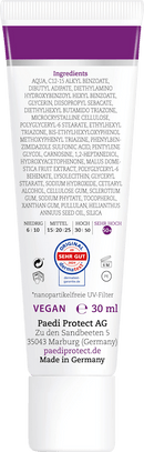 PAEDIPROTECT Zonnebrandcrème voor het gezicht, SPF 50+, 30 ml