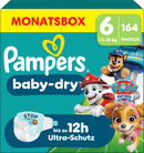 Couches Pampers Baby Dry taille 6 (13-18 kg) Édition limitée Paw Patrol, boîte mensuelle, 164 pièces.