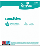Lingettes humides Pampers Sensitive (15 x 80 pièces), paquet économique, 1 200 pièces