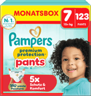 Pampers premium protection Baby Pants maat 7 Extra Large (15+ kg) maandabonnement, 123 stuks