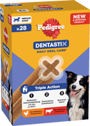 Pedigree Kauwsnack voor honden, tandverzorging DentaStix voor middelgrote honden, multipack (28 stuks), 720 g