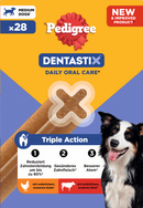 Pedigree Kauwsnack voor honden, tandverzorging DentaStix voor middelgrote honden, multipack (28 stuks), 720 g