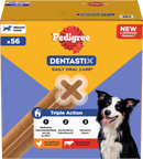 Pedigree Kauwsnack voor honden, tandverzorging DentaStix voor middelgrote honden, multipack (8x7 stuks), 1,44 kg