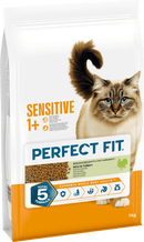 PERFECT FIT Droogvoer voor katten met een gevoelige maag 1+ met kalkoen, Adult, 7 kg