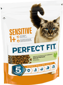 PERFECT FIT Droogvoer voor katten met een gevoelige maag 1+ met kalkoen, Adult, 750 g