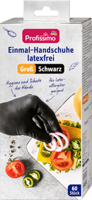 Profissimo Gants jetables sans latex Noir Large, 60 pièces.