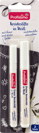 Crayons à craie Profissimo blancs, 2 pièces