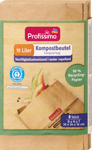 Profissimo Afvalzakken Recycling 10 l compostzakken, vochtwerend, 8 stuks