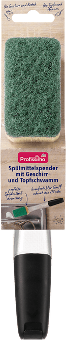 Distributeur de liquide vaisselle Profissimo avec éponge pour vaisselle et poêles, 1 pièce.
