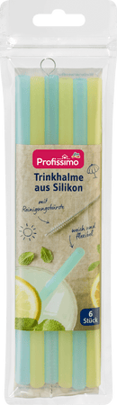 Pailles en silicone Profissimo, 6 pièces