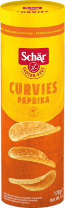 Schär Aardappelchips, paprika "Curvies", glutenvrij, 170 g